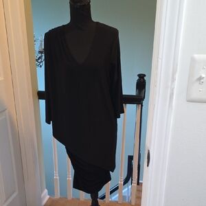 Last Tango Modern Asymmetrical Tunic Dress Black